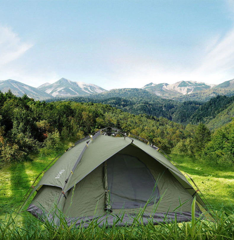 Cheap Goat Tents Ultralight Portable Waterproof Breathable Damp proof 3 4 Person Quick Automatic Opening Double Layer Outdoor Camping Tent 3Color Tents 